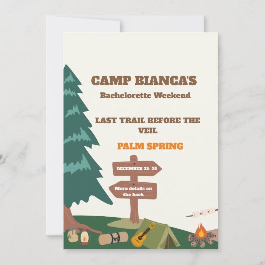 Laatste pad voor het sluier vrijgezellenweekend kaart (Voorkant)