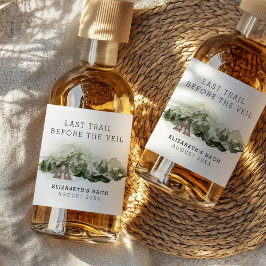 Laatste pad voor het sluier vrijgezellenweekend likeurfles etiket