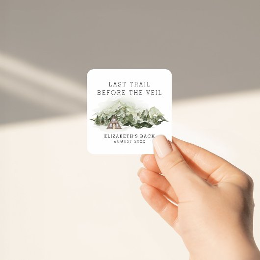 Laatste pad voor het sluier vrijgezellenweekend vierkante sticker