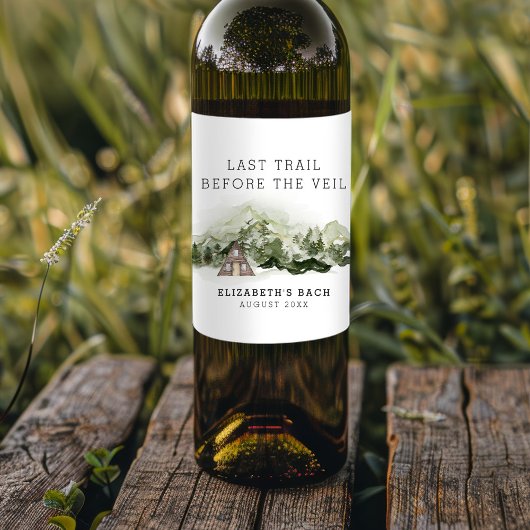 Laatste pad voor het sluier vrijgezellenweekend wijn etiket