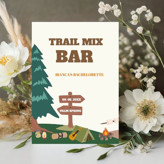 Laatste pad voor het Veil Trail Mix Bar-teken Reclamebord Met Voetstuk