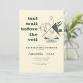 Laatste pad voor sluier groen glamping bachelorett kaart (Staand voorkant)