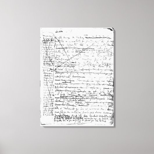 Laatste pagina van "A la Recherche du Temps Perdu" Canvas Afdruk (Voorkant)