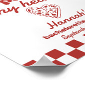 Laatste plak Pizza Bachelorette Bedankt Teken Poster (Hoek)