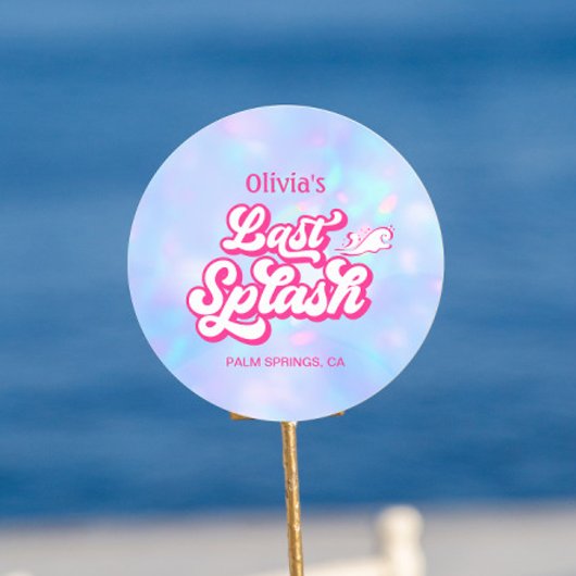 Laatste Plons Zwembad Bruidsfeest Ronde Sticker