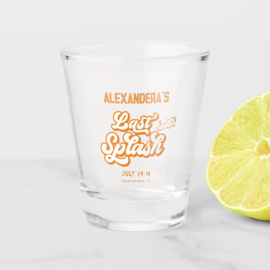 Laatste Plons Zwembad Bruidsfeest Shot Glas (Voorkant)