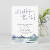 Laatste redder voor Veil Nautical Modern Bachelore Kaart (Staand voorkant)