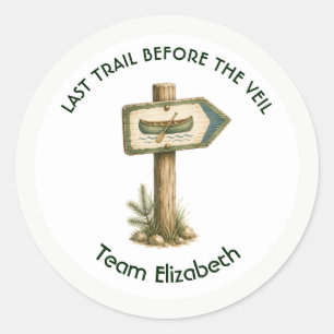 Laatste Reis Voor de Sluier Canoe Meisjesuitje Ronde Sticker