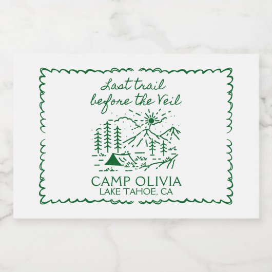 Laatste Reis Voor Het Sluier Afscheidsfeestje Sparkling Wijnetiket (Enkel label)