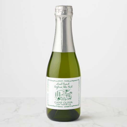 Laatste Reis Voor Het Sluier Afscheidsfeestje Sparkling Wijnetiket (Voorkant)