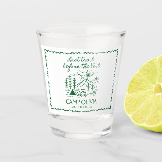 Laatste Reis Voor Het Sluier Bruidsmeisjesfeest Shot Glas (Voorkant)