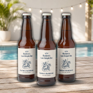 Laatste Ridder Uit Middeleeuwse Bachelorette Feest Bier Etiket