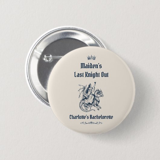 Laatste Ridder Uit Middeleeuwse Bachelorette Feest Ronde Button 5,7 Cm (Voorkant /achterkant)