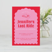 Laatste rit Cowgirl Bold Red & Pink Nash Bach Kaart (Staand voorkant)