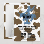 Laatste rit Denim Cowgirl Western verjaardagsfeest Kaart (Voorkant / Achterkant)