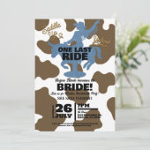 Laatste rit Denim Cowgirl Western vrijgezellenfees Kaart (Staand voorkant)