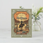 Laatste rit Rodeo Cowgirl Bachelorette Party Kaart (Staand voorkant)