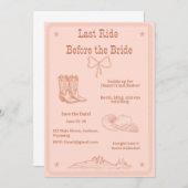 Laatste rit voor de bruid Western Bachelorette Kaart (Voorkant / Achterkant)