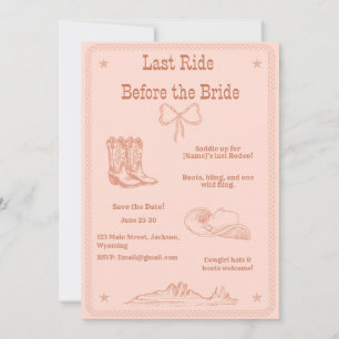 Laatste rit voor de bruid Western Bachelorette Kaart