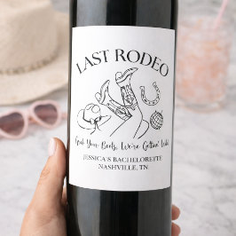 Laatste Rodeo Aangepast Wijnlabel | Nashville Bach Wijn Etiket
