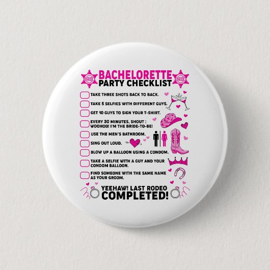 Laatste Rodeo Bachelorette Feest Bruid Westerse Co Ronde Button 5,7 Cm (Voorkant)