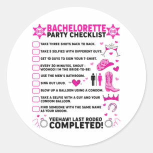 Laatste Rodeo Bachelorette Feest Bruid Westerse Co Ronde Sticker