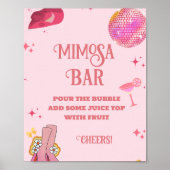 Laatste Rodeo Bachelorette Mimosa Bar Tafelbord Poster (Voorkant)