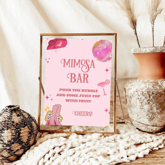 Laatste Rodeo Bachelorette Mimosa Bar Tafelbord Poster