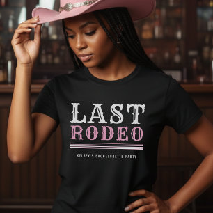 Laatste Rodeo Bachelorette Party Roze & Zwart T-shirt