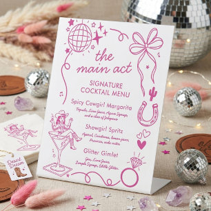 Laatste Rodeo Bachelorette Party Signature Drank Reclamebord Met Voetstuk