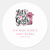Laatste Rodeo Bachelorette Week-feest Ronde Sticker (Voorkant)