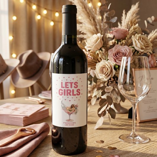 Laatste Rodeo Bachelorette Week Feest Wijn Etiket