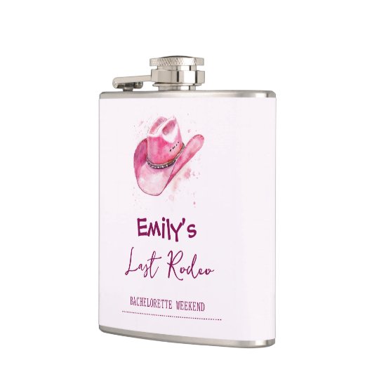 Laatste Rodeo Bachelorette Weekend Aangepaste roze Heupfles (Links)