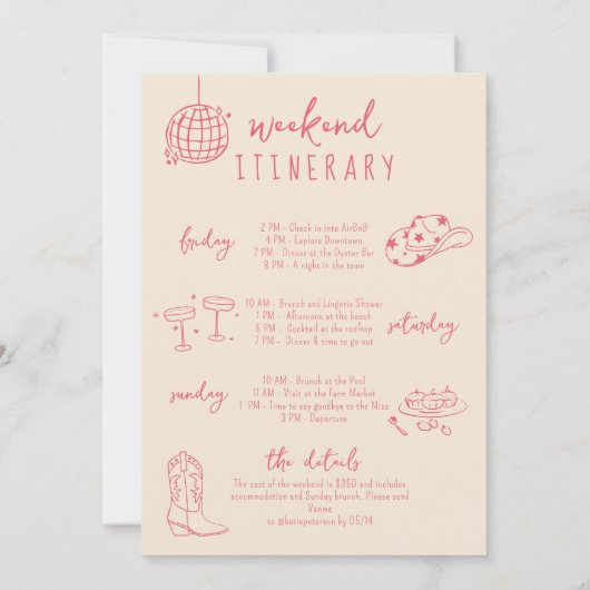 Laatste rodeo Bachelorette Weekend Funky hand gete Kaart (Achterkant)