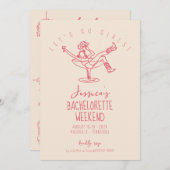 Laatste rodeo Bachelorette Weekend Funky hand gete Kaart (Voorkant / Achterkant)