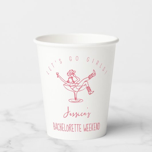 Laatste rodeo Bachelorette Weekend Funky hand gete Papieren Bekers (Achterkant)