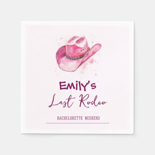 Laatste Rodeo Bachelorette Weekend | Pink Napkins Servet (Voorkant)