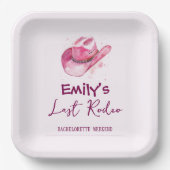 Laatste Rodeo Bachelorette-weekend | Roze Papieren Bordje (Voorkant)