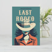 Laatste Rodeo  Blauw Blauwgroen vrijgezellenweeken Kaart (Staand voorkant)