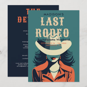 Laatste Rodeo  Blauw Blauwgroen vrijgezellenweeken Kaart