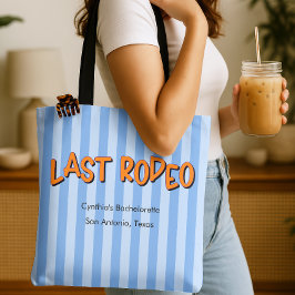 Laatste Rodeo Blauw + Sinaasappel Bachelorette Cow Tote Bag