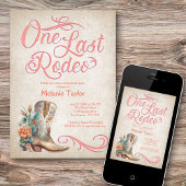 Laatste Rodeo Boot Bachelorette Party Kaart