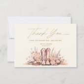 Laatste Rodeo Boots Floral Cowgirl Vrijgezellenfee Bedankkaart (Voorkant)