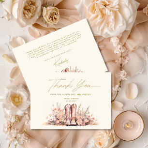 Laatste Rodeo Boots Floral Cowgirl Vrijgezellenfee Bedankkaart