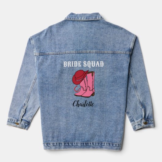 Laatste Rodeo Bruid Squad Custom Bachelorette Part Denim Jacket (Achterkant)
