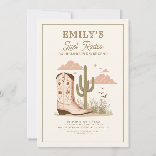 Laatste Rodeo Cactus vrijgezellenweekend Kaart (Voorkant)