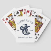 Laatste Rodeo Chinoiserie Blauwe Meisjesuitnodigin Pokerkaarten (Achterkant)