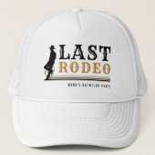 Laatste Rodeo Cowboy Bachelor Party Bruin & Zwart Trucker Pet (Voorkant)
