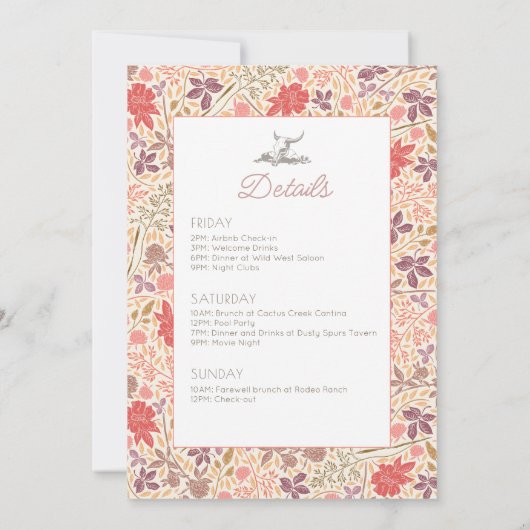 Laatste Rodeo Cowboy Boot Bouquet Bachelorette Par Kaart (Achterkant)