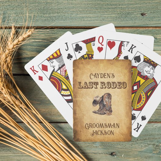 Laatste Rodeo Cowboy Grunge Brown vrijgezellenfees Pokerkaarten